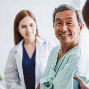 doctor, patient and nurse talking.