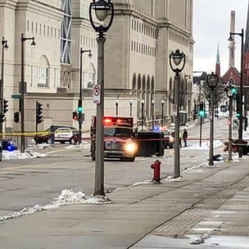 Police and Ambulance at Downtown Crime Scene