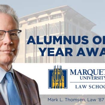 Alumnus of the Year award portrait at Marquette Law