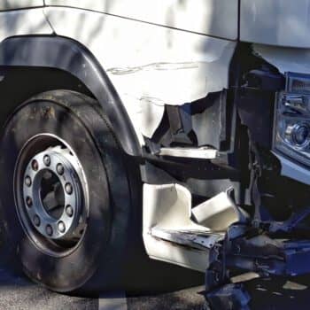 Photo of damaged truck