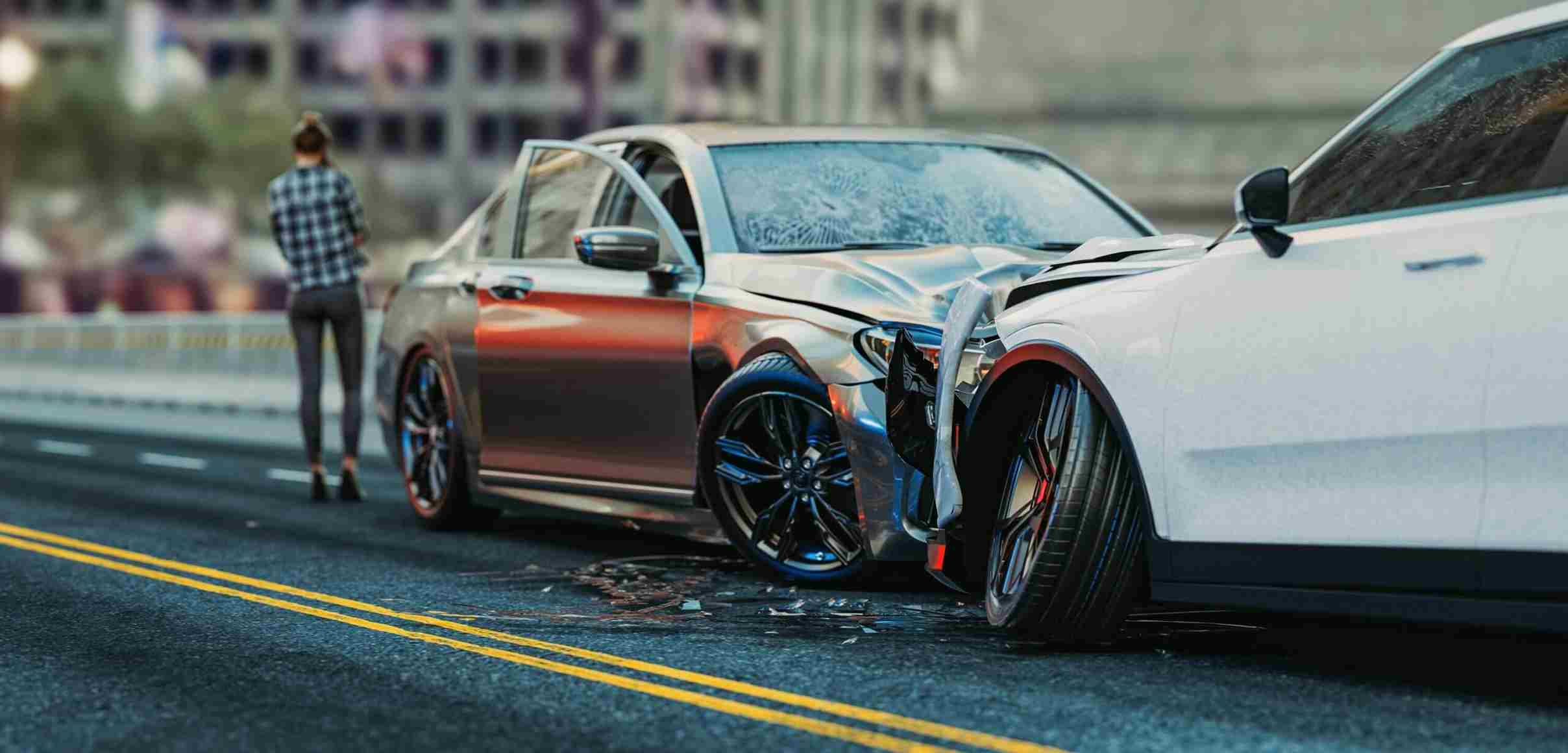 Car accident caused by foggy weather
