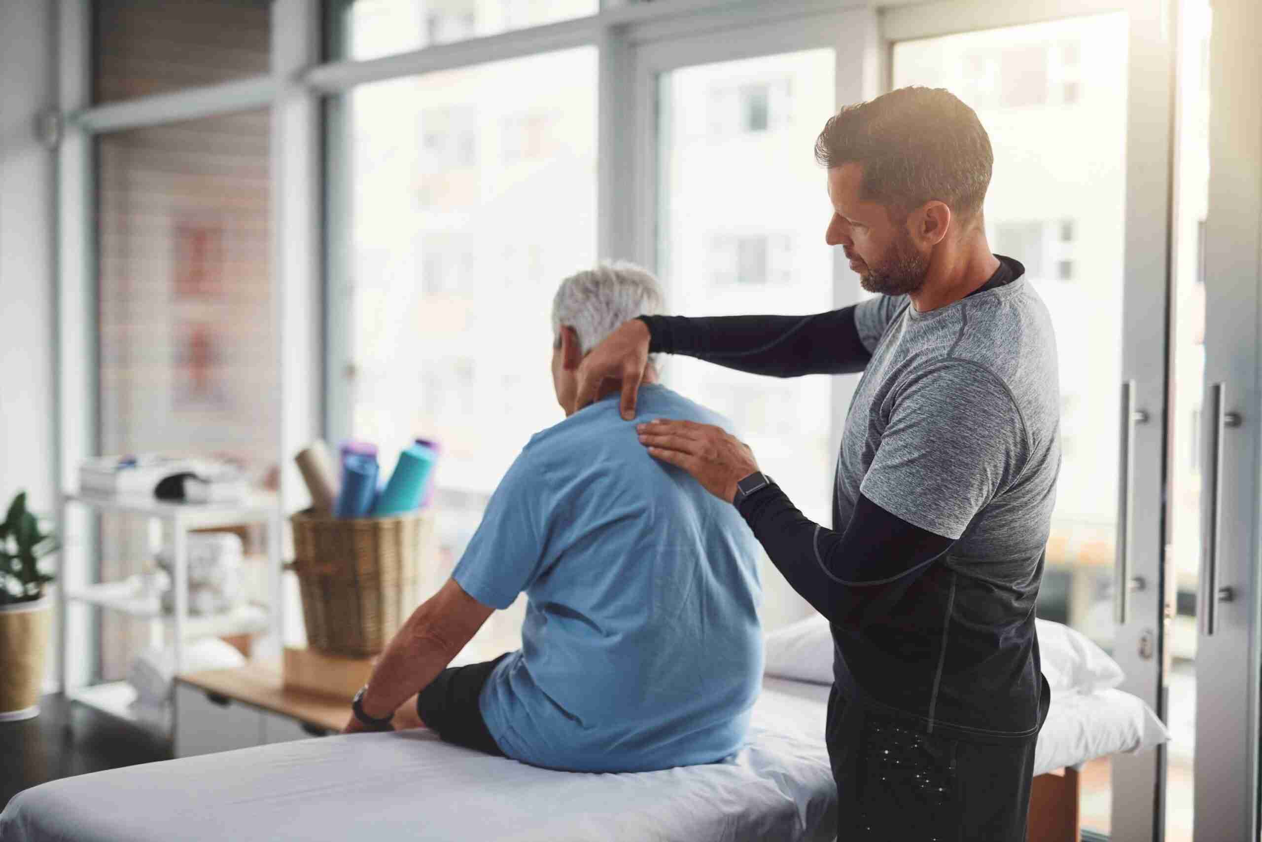 Man having a back pain therapy back pain therapy