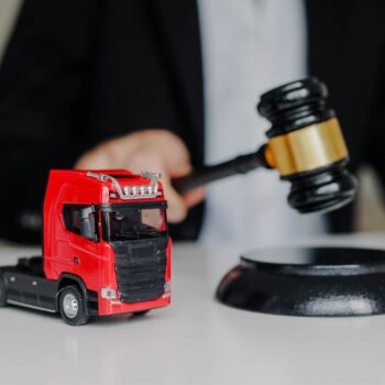 Toy truck on a table