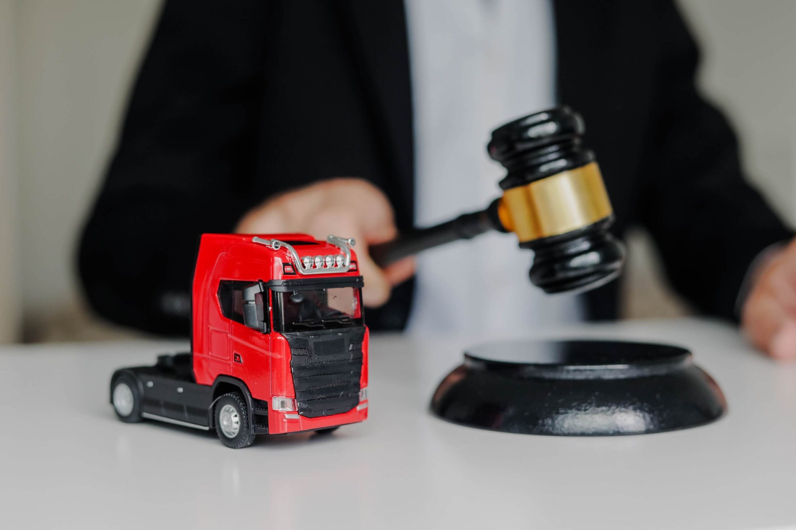 Toy truck on a table